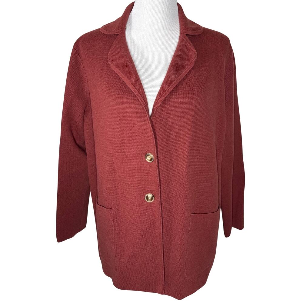 J. Crew XL Heather Brick Cotton Sweater Blazer